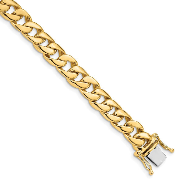 14k 8mm Solid Hand-Polished Curb Link Chain-WBC-FL445-8.5