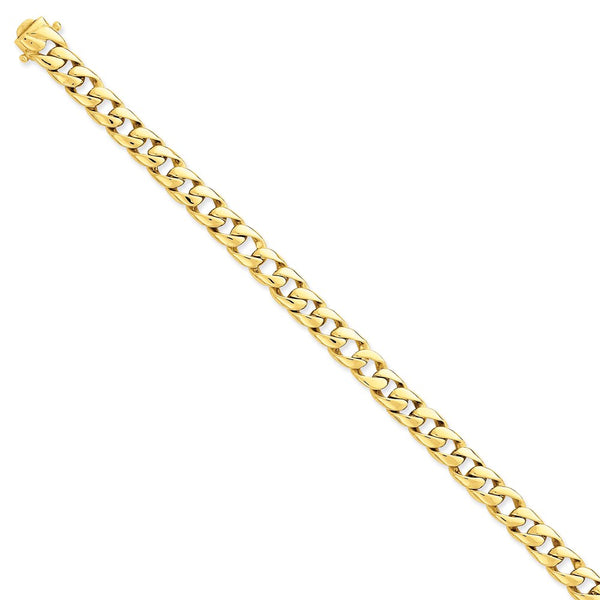 14k 8mm Solid Hand-Polished Curb Link Chain-WBC-FL445-9