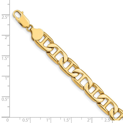 14k 8.75mm Solid Hand-Polished Anchor Link Bracelet-WBC-FL446-8