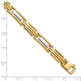 14k Two-tone Polished 8.5in Link Bracelet-WBC-GB230-8.5