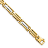 14k Two-tone Polished 8.5in Link Bracelet-WBC-GB230-8.5