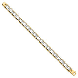 14k Mens Two-tone Brushed and Polished 8.25in Link Bracelet-WBC-GB231-8.25