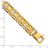 14k Men's Brushed and Polished Link 8.5in Bracelet-WBC-GB233-8.5