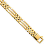 14k Brushed and Polished Link 8.5in Bracelet-WBC-GB234-8.5