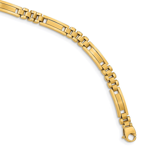 14k Satin and Polished Men's Link Bracelet-WBC-GB257-8.25