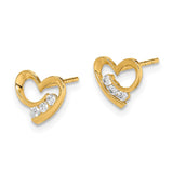 14k Madi K CZ Heart Post Earrings-WBC-GK1002