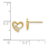 14k Madi K CZ Heart Post Earrings-WBC-GK1002