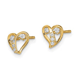 14k Madi K CZ Accent Open Heart Post Earrings-WBC-GK1005