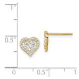 14k Madi K CZ Heart Post Earrings-WBC-GK1006