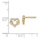 14k Madi K CZ Heart Post Earrings-WBC-GK1007