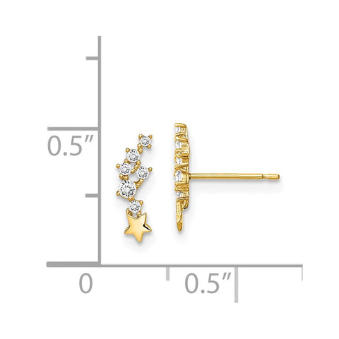 14k Madi K Shooting Star CZ Post Earrings-WBC-GK1023