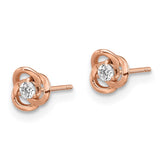 14k Madi K Rose Gold CZ Post Earrings-WBC-GK1038