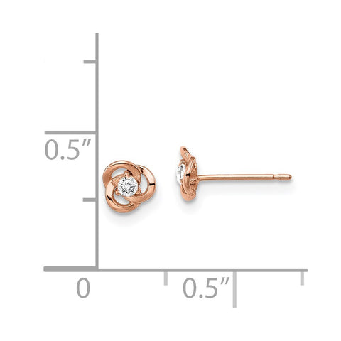 14k Madi K Rose Gold CZ Post Earrings-WBC-GK1038