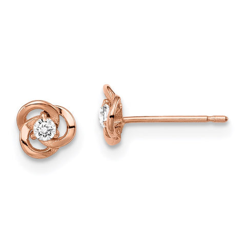 14k Madi K Rose Gold CZ Post Earrings-WBC-GK1038