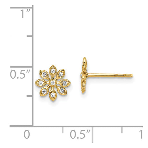 14k Madi K CZ Flower Post Earrings-WBC-GK1041