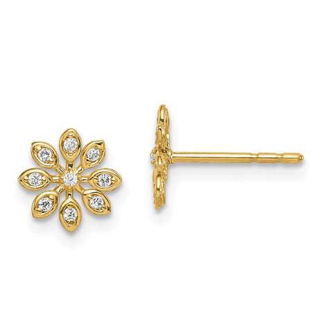 14k Madi K CZ Flower Post Earrings-WBC-GK1041