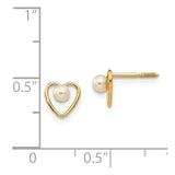 14k Madi K 3mm FW Cultured Pearl Birthstone Heart Earrings-WBC-GK105