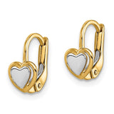 14k Madi K Two-Tone Children's Heart Hoop Earrings-WBC-GK1051