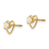 14k Madi K 3mm Opal Birthstone Heart Earrings-WBC-GK109