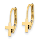 14K Madi K Polished Cross Leverback Earrings-WBC-GK1112