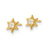 14k Madi K Polished CZ Star Post Earrings-WBC-GK1117