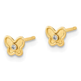 14K Madi K Polished and Satin CZ Butterfly Post Earrings-WBC-GK1139