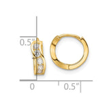 14k Madi K Polished CZ Wavy Hinged Huggie Hoop Earrings-WBC-GK1144