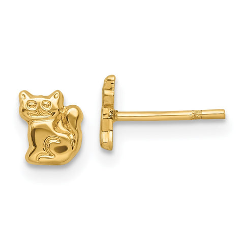 14k Madi K Polished Cat Post Earrings-WBC-GK1150