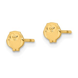 14k Madi K Polished & Satin Owl Post Earrings-WBC-GK1155