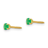 14k Madi K 3mm Emerald Earrings-WBC-GK116