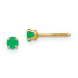 14k Madi K 3mm Emerald Earrings-WBC-GK116