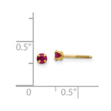 14k Madi K 3mm Ruby Earrings-WBC-GK118