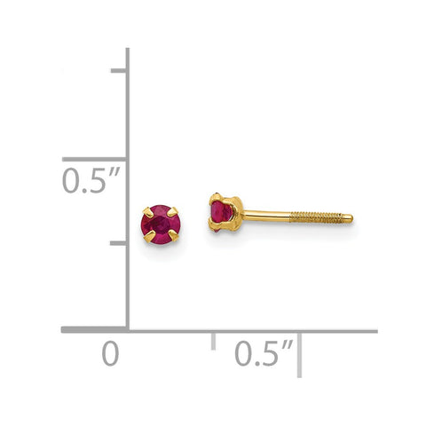 14k Madi K 3mm Ruby Earrings-WBC-GK118