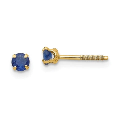 14k Madi K 3mm Sapphire Birthstone Earrings-WBC-GK120