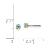 14k Madi K 3mm Blue Zircon Earrings-WBC-GK123