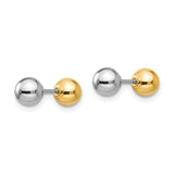 14k Madi K Two-tone Reversible 5mm Ball Screw Earrings-WBC-GK422