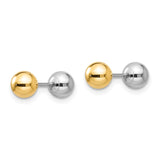 14k Madi K Two-tone Reversible 5mm Ball Screw Earrings-WBC-GK422