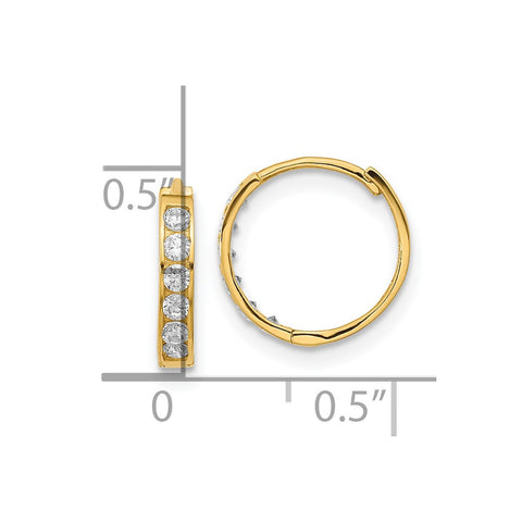 14k Madi K CZ Hinged Hoop Earrings-WBC-GK542