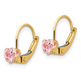 14k Madi K Leverback 4mm Pink CZ Earrings-WBC-GK583