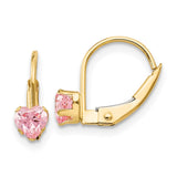 14k Madi K Leverback 4mm Pink CZ Earrings-WBC-GK583