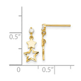 14k Madi K CZ Polished Star Post Dangle Earrings-WBC-GK595