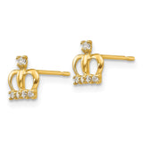 14k Madi K CZ Crown Post Earrings-WBC-GK607