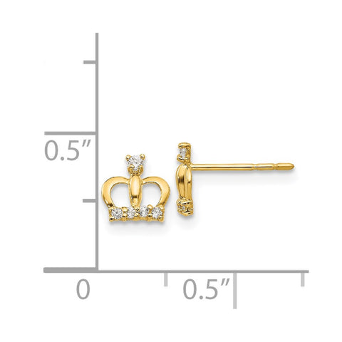 14k Madi K CZ Crown Post Earrings-WBC-GK607