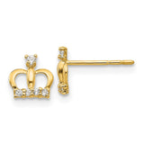 14k Madi K CZ Crown Post Earrings-WBC-GK607