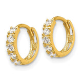 14k Madi K CZ Children's Hinged Hoop Earrings-WBC-GK648