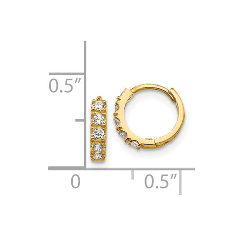 14k Madi K CZ Children's Hinged Hoop Earrings-WBC-GK648