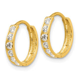 14k Madi K CZ Children's Hinged Hoop Earrings-WBC-GK650