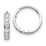 14k White Gold Madi K CZ Children's Hinged Hoop Earrings-WBC-GK650W