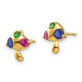 14k Madi K Multicolor CZ Children's Mushroom Earrings-WBC-GK832