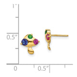 14k Madi K Multicolor CZ Children's Mushroom Earrings-WBC-GK832